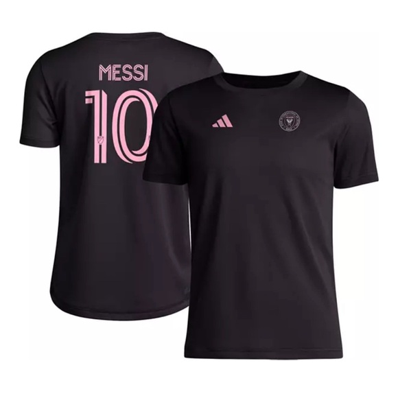 NWT adidas Youth Inter Miami CF Lionel Messi #10 Black T-Shirt - Picture 3 of 3